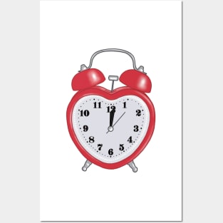 red heart shaped alarm clock aesthetic dollette coquette Posters and Art